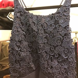 long blue, designed dress